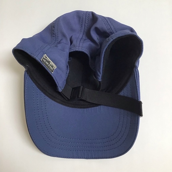 Burton Snowboards Vermont Hat Blue Green Mountain Adjust Strap 100% Poly Ski Cap - Picture 3 of 14